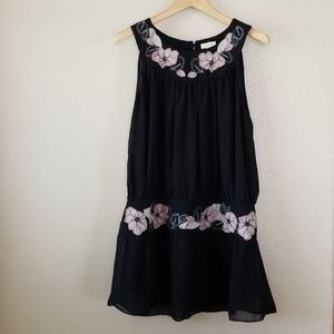 Flowy Flowery Black Dress/Tunic